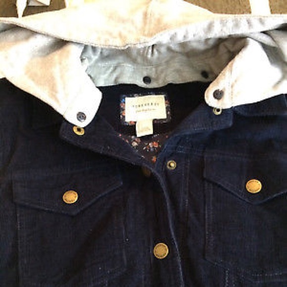 CORDUROY Vest removable HOOD snap up sz Large - Picture 3 of 6